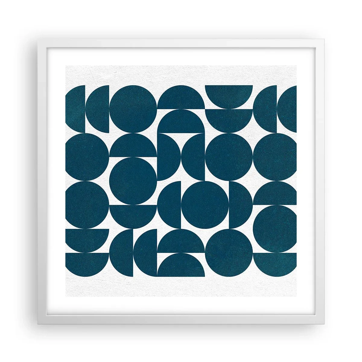Affiche dans un cadre blanc - Poster - Cercles et demi-cercles - 50x50 cm
