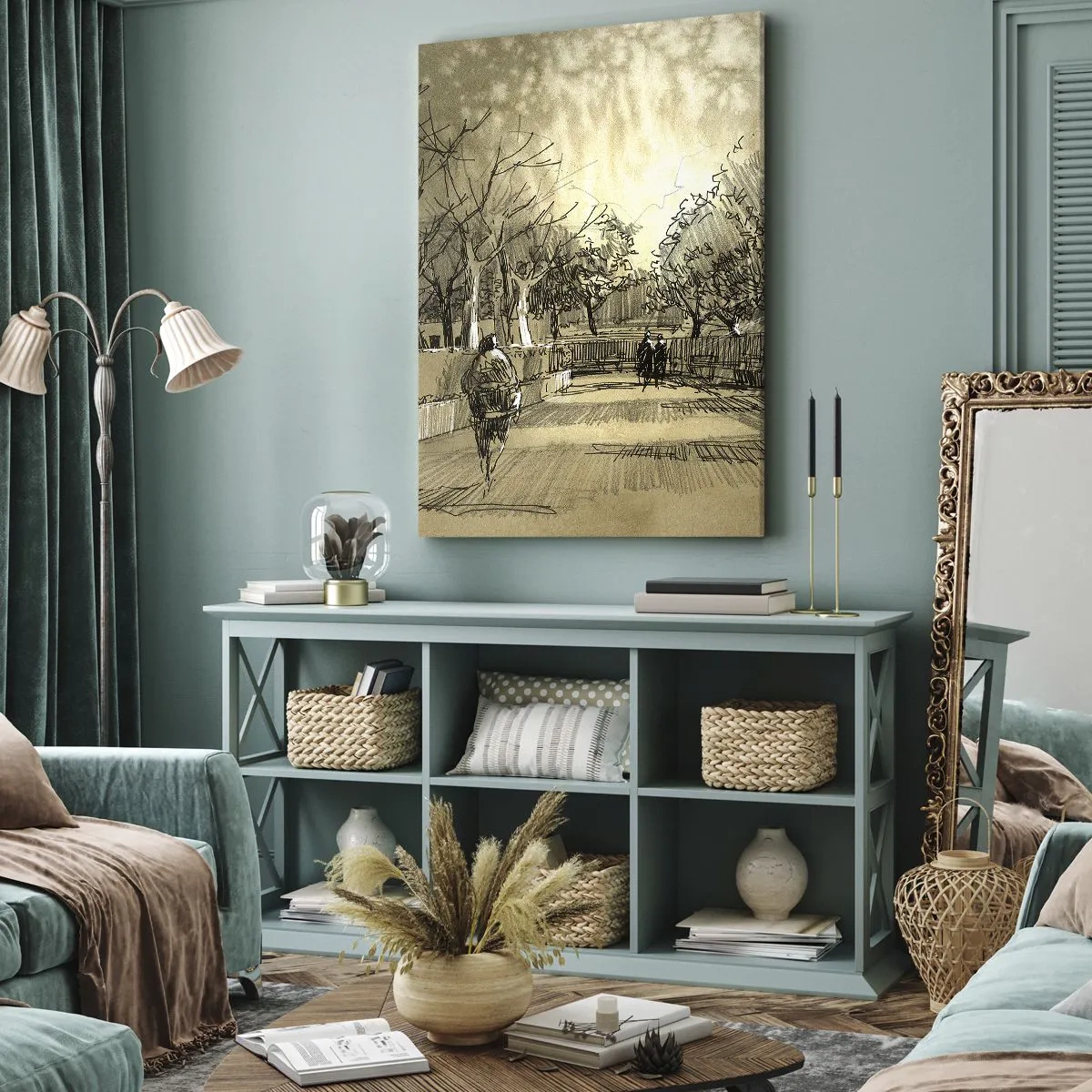 Impression sur toile - Image sur toile - Un moment arrêté avec une plume - 55x100 cm