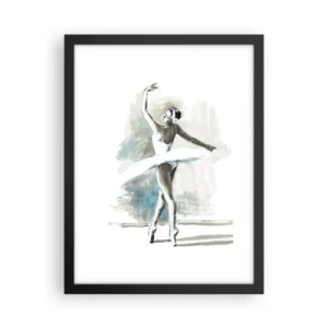 Affiche dans un cadre noir - Poster - Enchantement du cygne - 30x40 cm