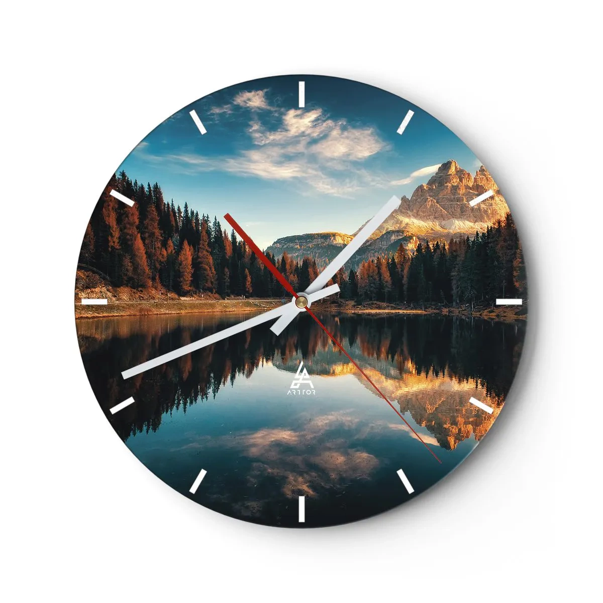 Horloge murale - Pendule murale - Double paysage - 40x40 cm