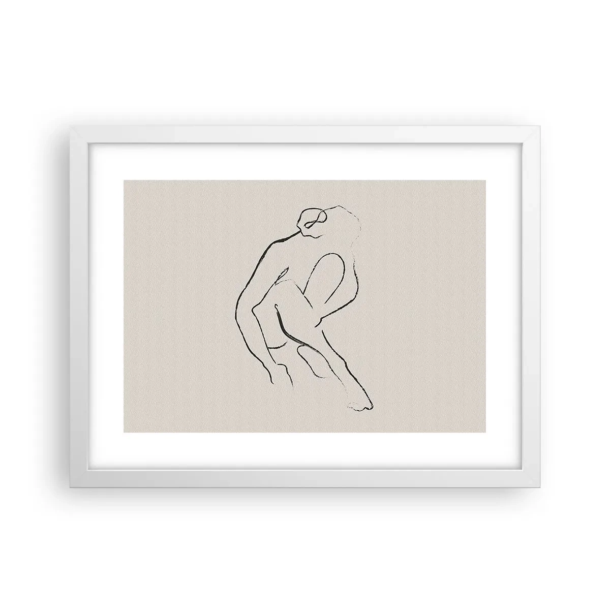 Affiche dans un cadre blanc - Poster - Croquis intime - 40x30 cm