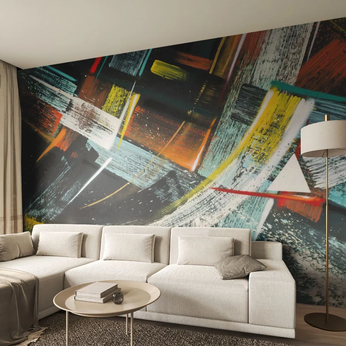 Papier Peint Autocollant Deluxe Sticker - L'énergie du mouvement - Abstraction, Morceau, Art moderne - 150x105 cm