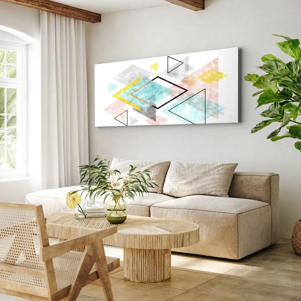 Impression sur toile - Image sur toile - Géométrie facile - 100x40 cm