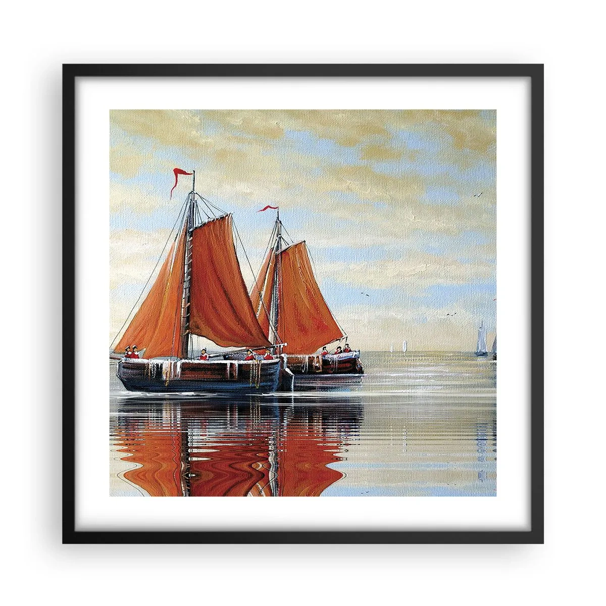Affiche dans un cadre noir - Poster - He, navigue, marin - 50x50 cm