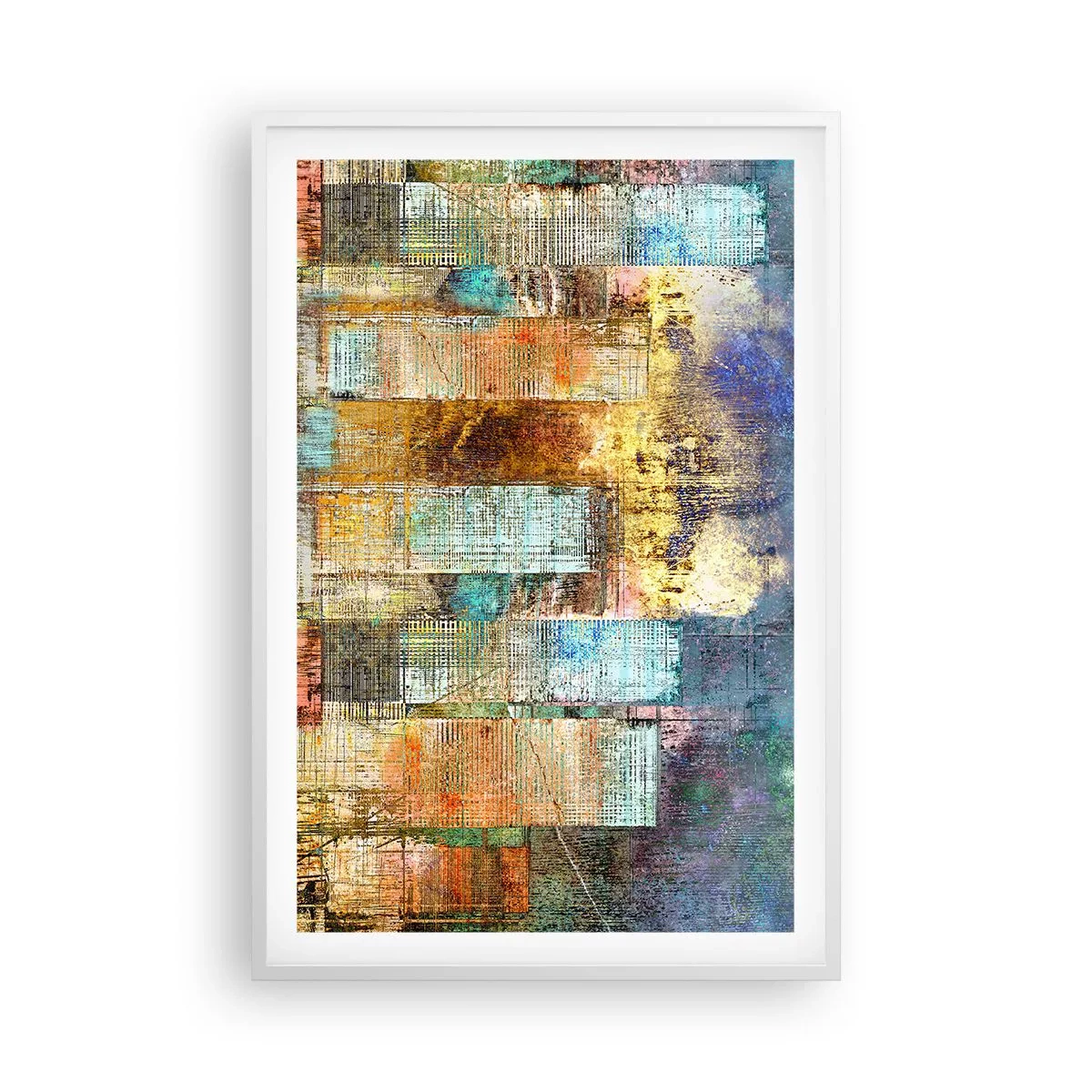 Affiche dans un cadre blanc - Poster - Une métropole ensoleillée - 61x91 cm