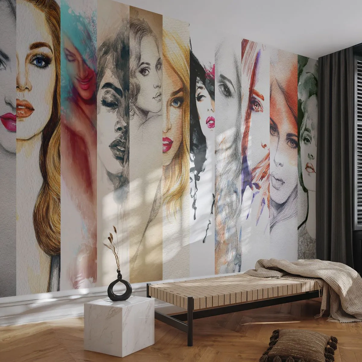 Papier Peint Autocollant Deluxe Sticker - Et c'est toujours TOI - Femme, Visage de femme, Portrait - 250x175 cm
