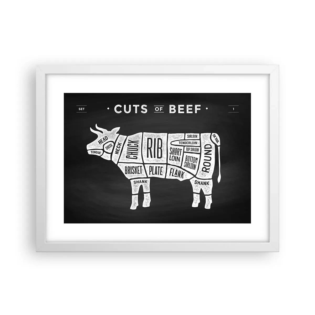 Affiche dans un cadre blanc - Poster - L'art de la découpe - 40x30 cm