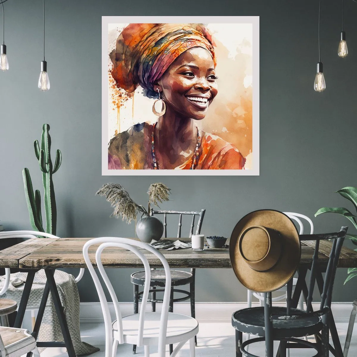 Affiche - Poster - reine africaine - 50x50 cm