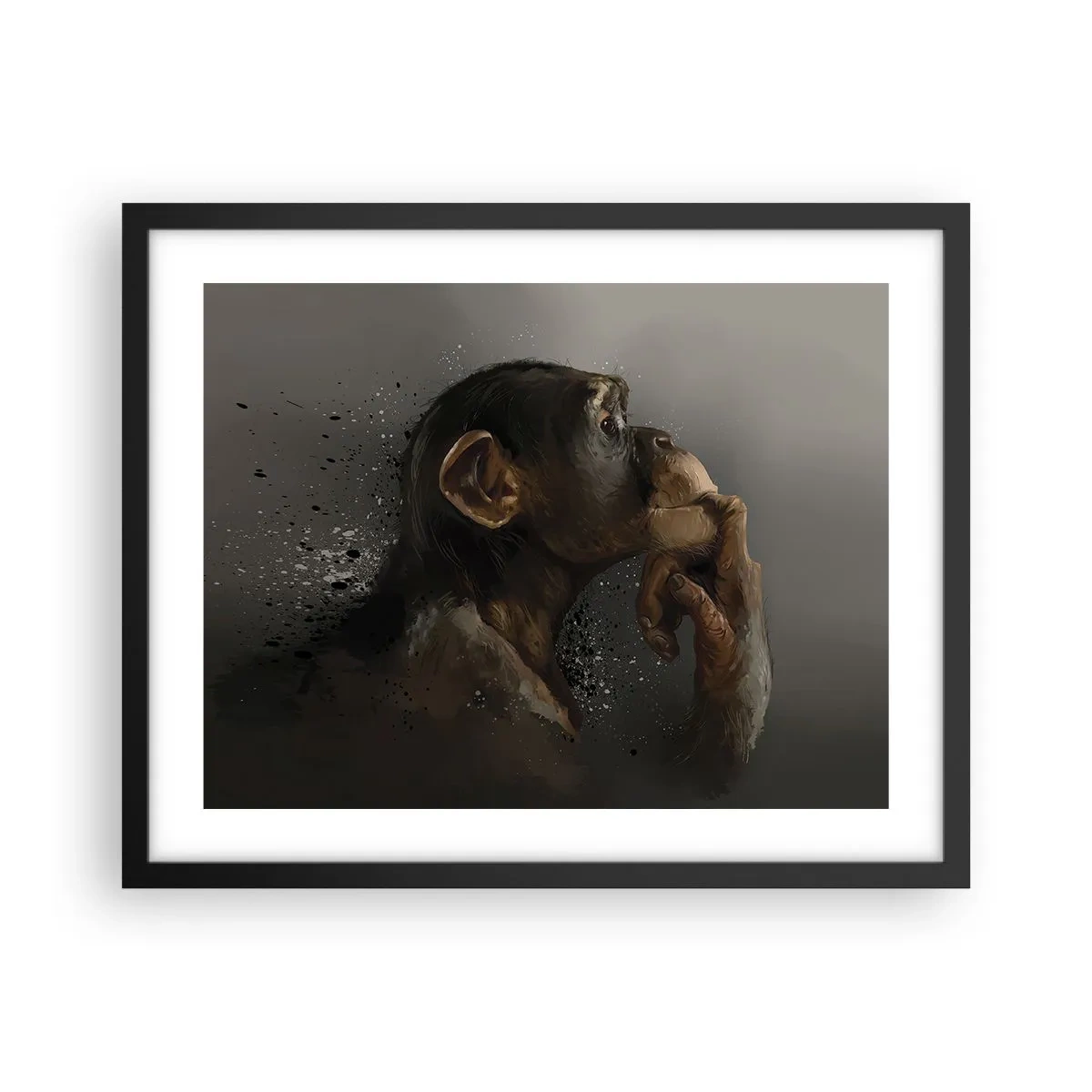 Affiche dans un cadre noir - Poster - Certainement un penseur - 50x40 cm