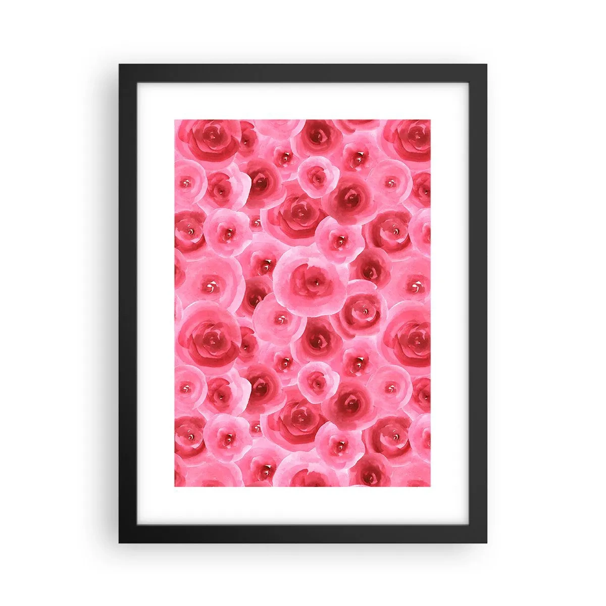 Affiche dans un cadre noir - Poster - Roses en-haut et en-bas - 30x40 cm