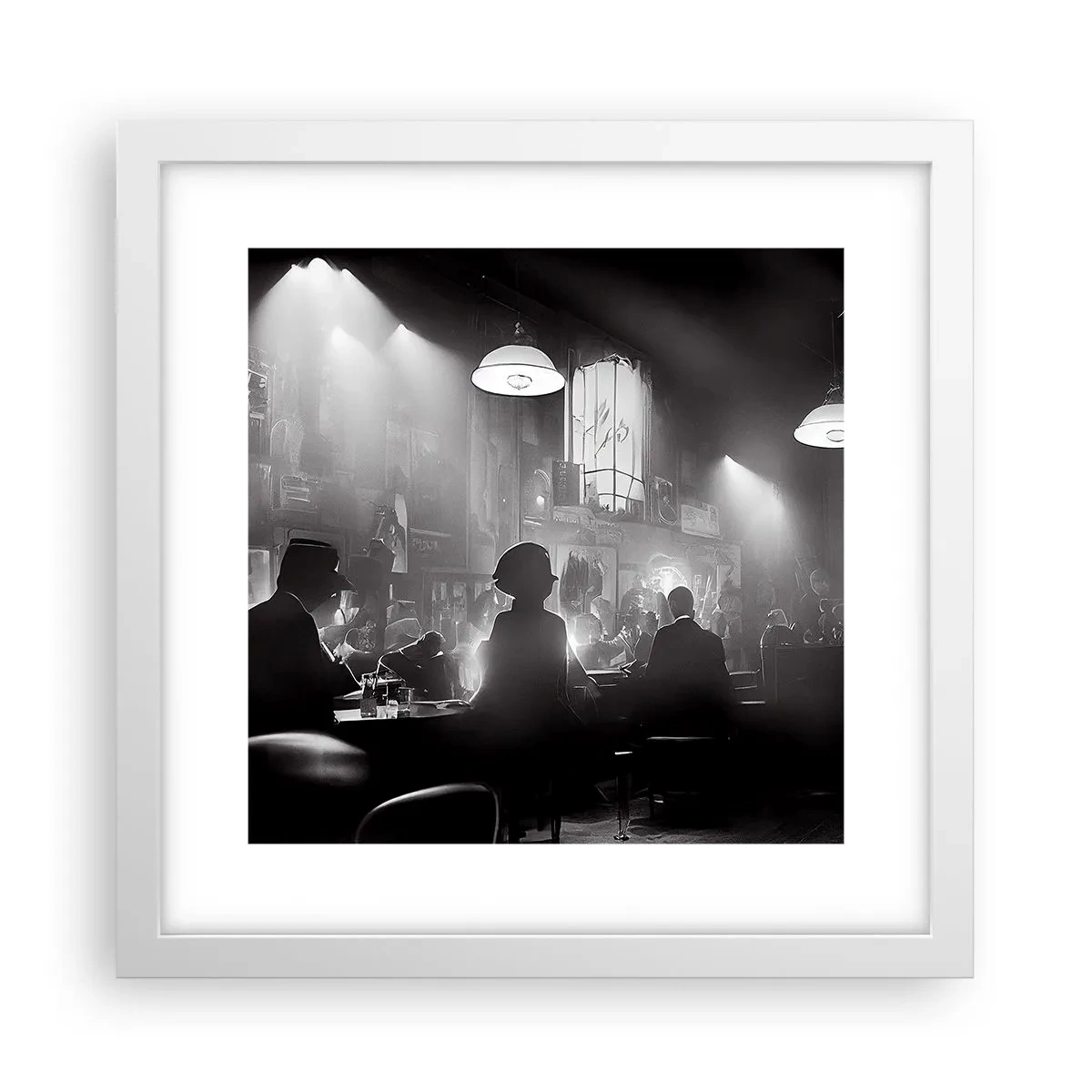 Affiche dans un cadre blanc - Poster - Dans une ambiance jazz - 30x30 cm