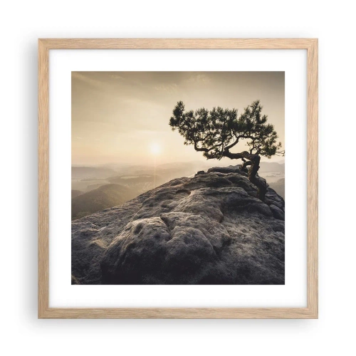 Affiche dans un chêne clair - Poster - La vie gagne toujours - 40x40 cm