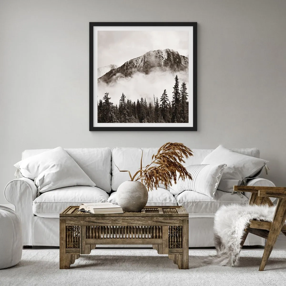 Affiche dans un cadre noir - Poster - Seigneur de granite - 40x40 cm