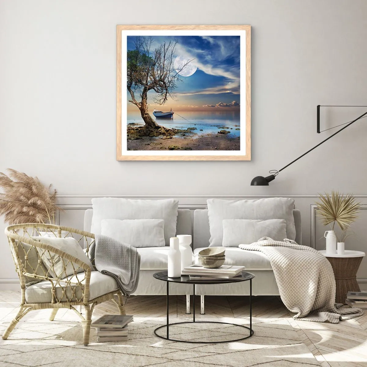 Affiche dans un chêne clair - Poster - Est-ce la fin ou le début ? - 60x60 cm