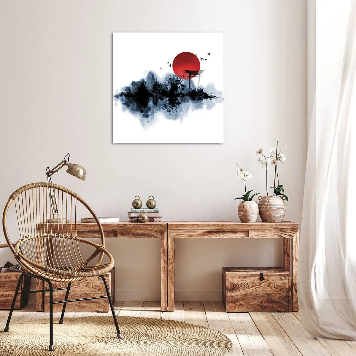 Impression sur toile - Image sur toile - Vue japonnaise - 30x30 cm