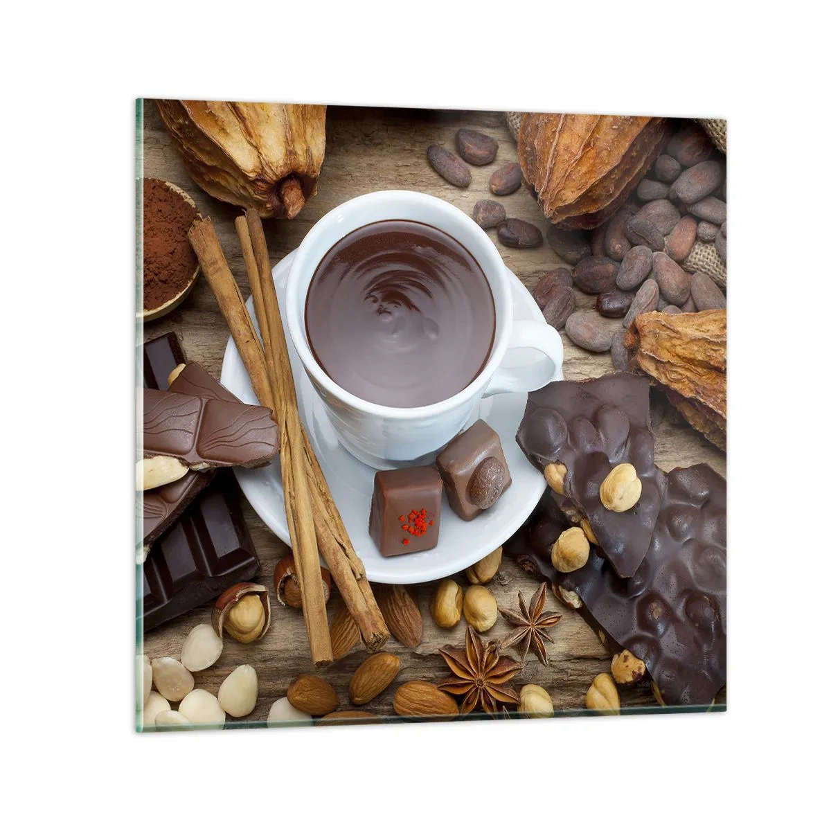 Impression sur verre - Image sur verre - D'une chocolaterie de conte de fées - 60x60 cm