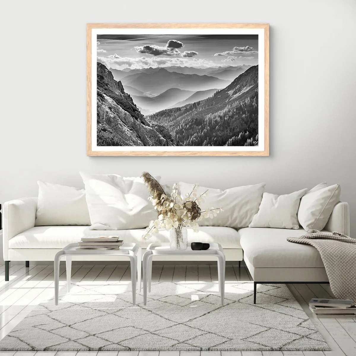 Affiche dans un chêne clair - Poster - Jusqu'à l'horizon - 70x50 cm