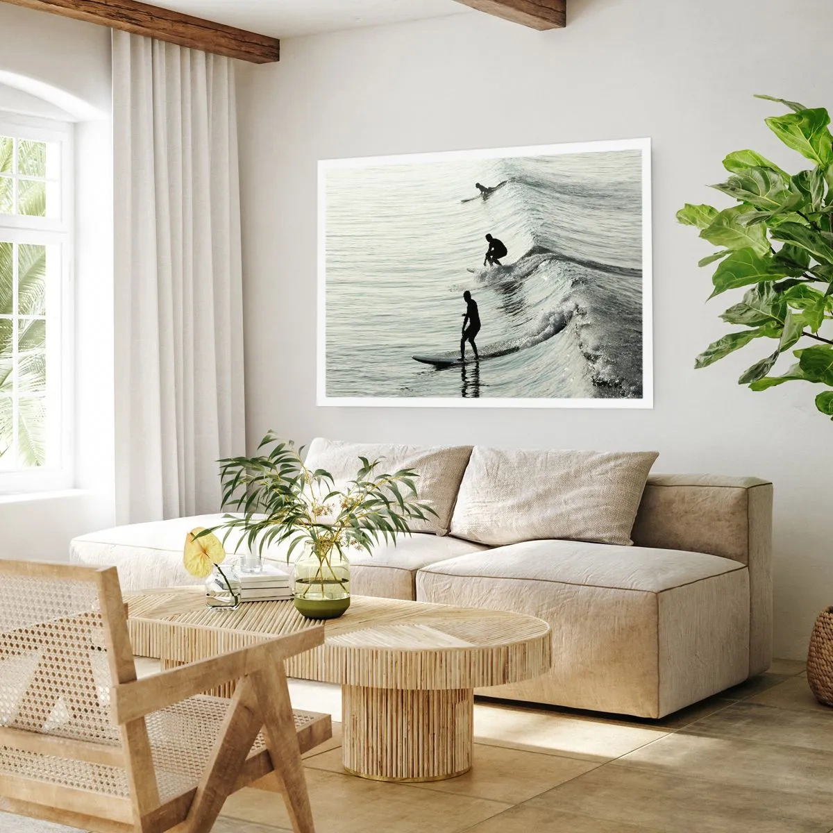 Affiche - Poster - A la rencontre de la vague - 50x40 cm