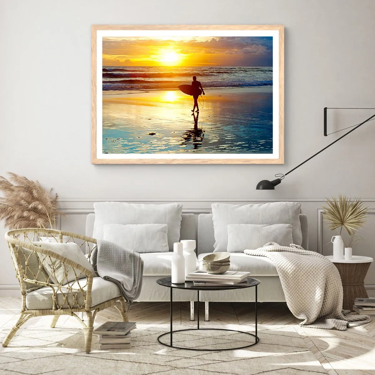 Affiche dans un chêne clair - Poster - Le retour du guerrier - 100x70 cm