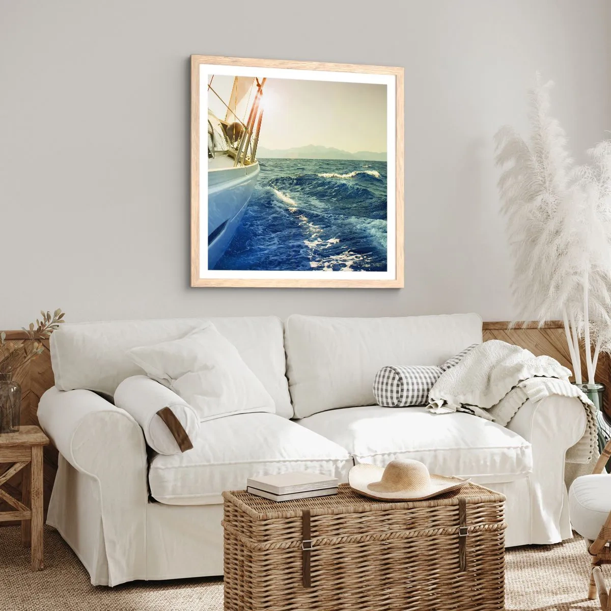 Affiche dans un chêne clair - Poster - Suite à l'aventure - 60x60 cm