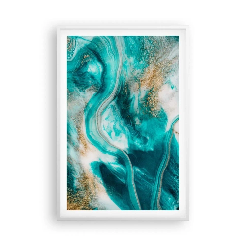 Affiche dans un cadre blanc - Poster - Rivière d'or - 61x91 cm