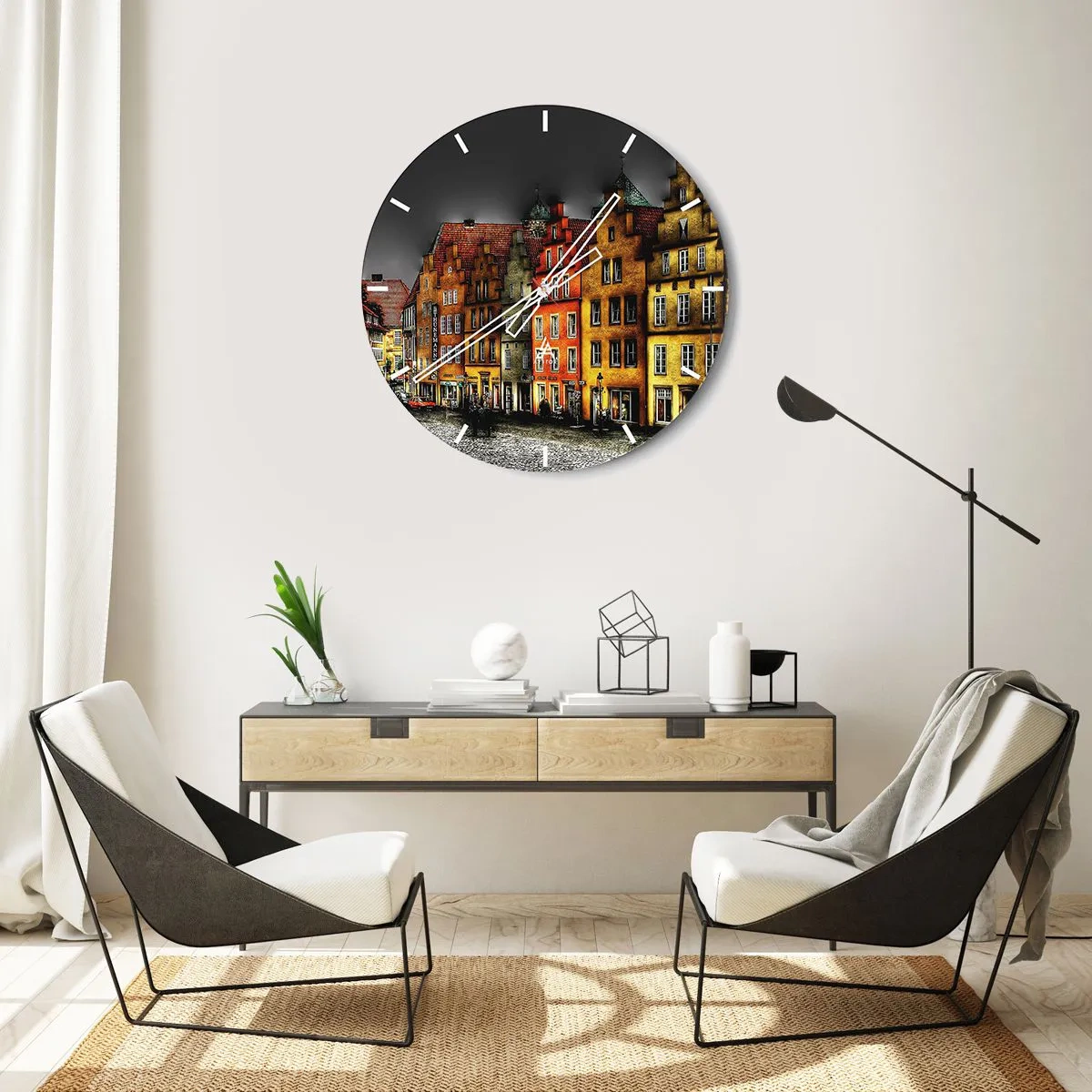 Horloge murale - Pendule murale - La seule chose qui manque est un carrosse enchantée - 40x40 cm