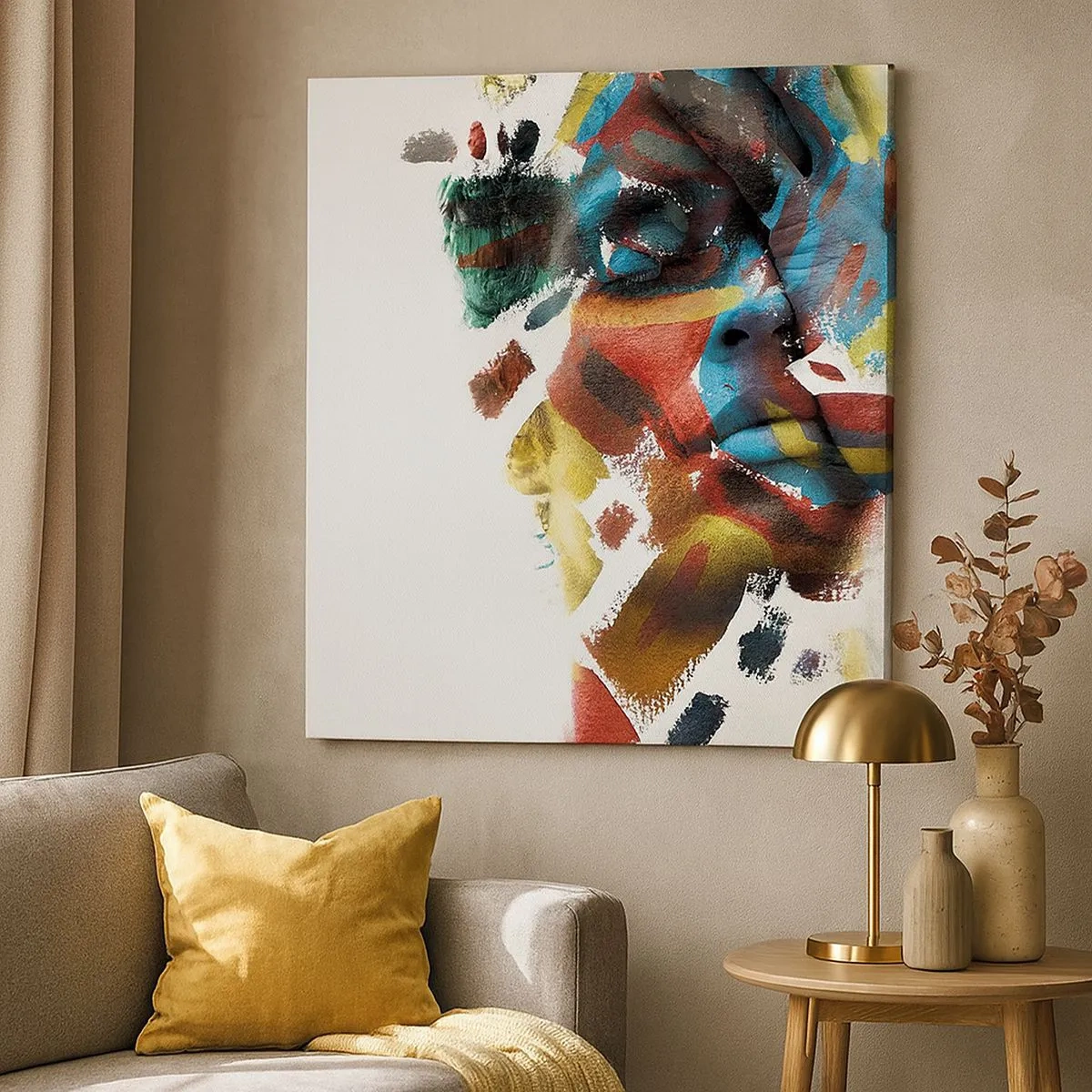 Impression sur toile - Image sur toile - Personnalité colorée - 30x30 cm