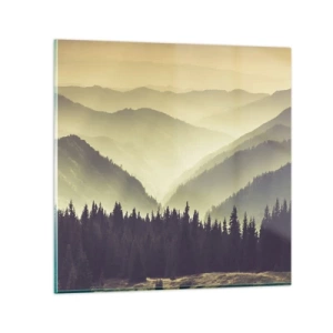 Impression sur verre - Image sur verre - Derrière les sept montagnes… - 50x50 cm