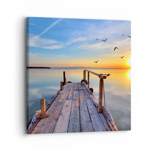 Impression sur toile - Image sur toile - Marcher droit vers le soleil - 30x30 cm
