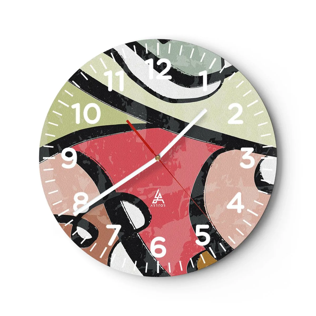 Horloge murale - Pendule murale - Pirouettes parmi les couleurs - 40x40 cm