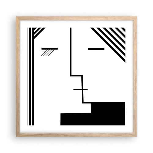 Affiche dans un chêne clair - Poster - Juste un baiser - 50x50 cm