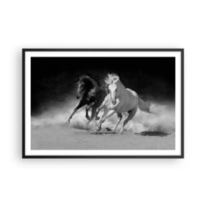 Affiche dans un cadre noir - Poster - Galop de la liberté - 91x61 cm