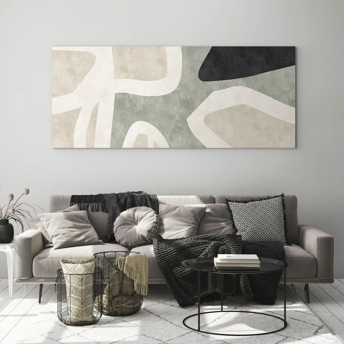 Impression sur verre - Image sur verre - Composition pour motif noir - 100x40 cm