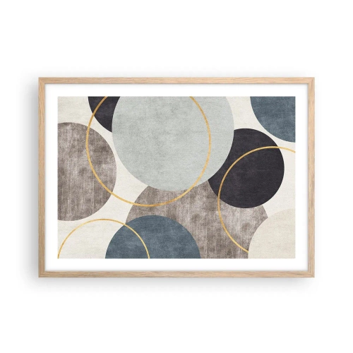 Affiche dans un chêne clair - Poster - Cercles sur cercles - 70x50 cm