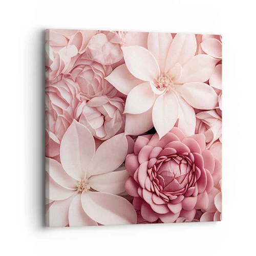 Impression sur toile - Image sur toile - Dans les pétales roses - 30x30 cm