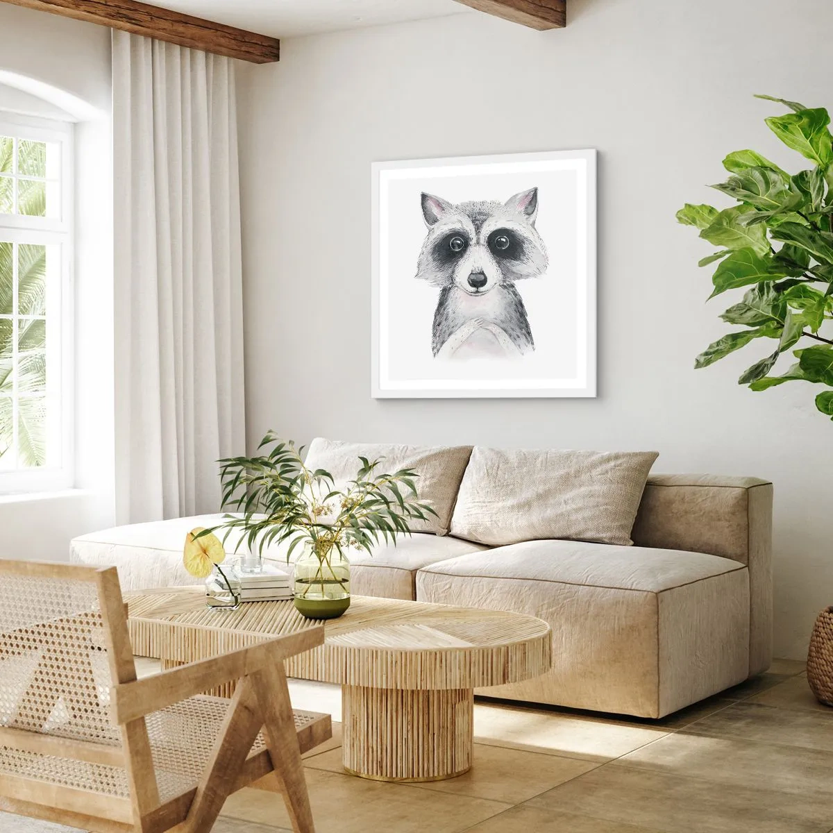 Affiche dans un cadre blanc - Poster - Un moment pour s'émouvoir - 40x40 cm