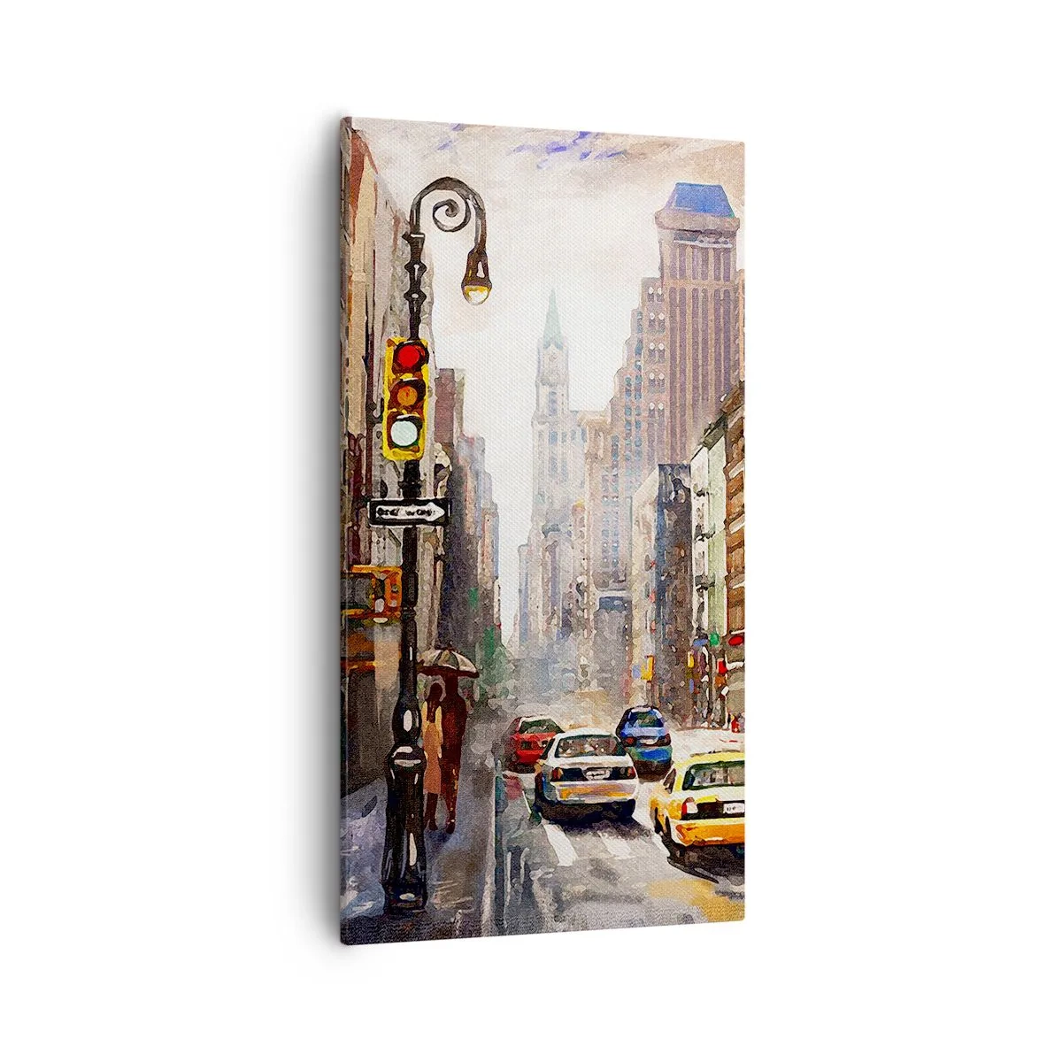 Impression sur toile - Image sur toile - New-Zork - coloré même sous la pluie - 55x100 cm
