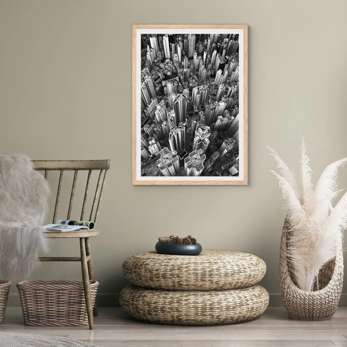 Affiche dans un chêne clair - Poster - Toujours de plus en plus haut - 70x100 cm