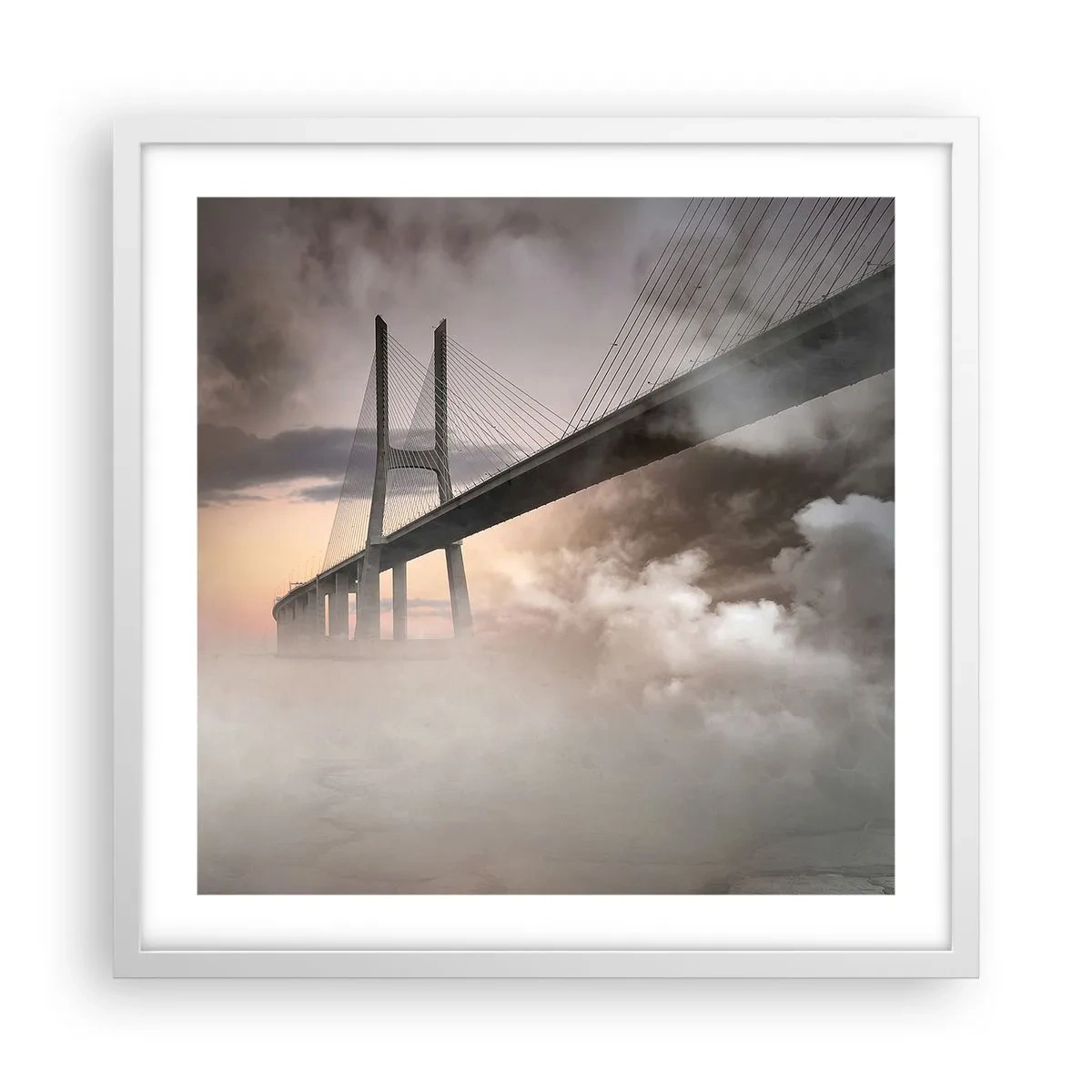 Affiche dans un cadre blanc - Poster - Sur la rivière qui n'existe pas - 50x50 cm