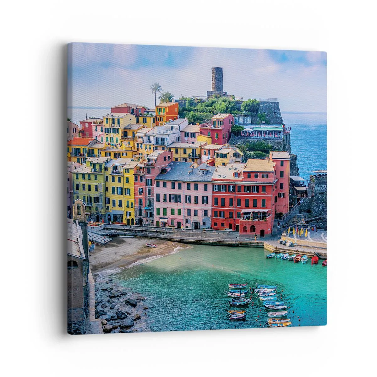 Impression sur toile - Image sur toile - Petite ville magique de méditerranée - 40x40 cm