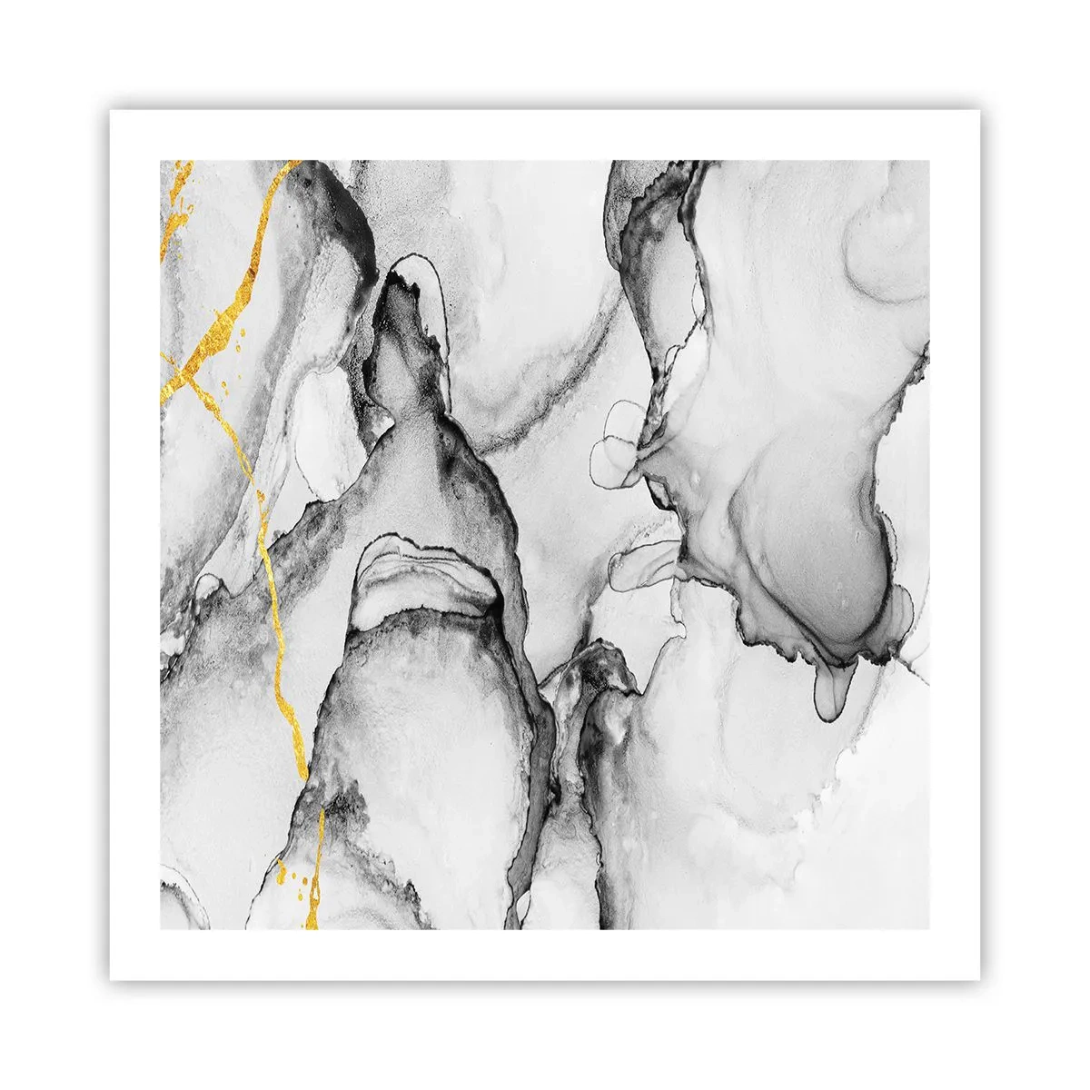 Affiche - Poster - Composition à motif or - 60x60 cm