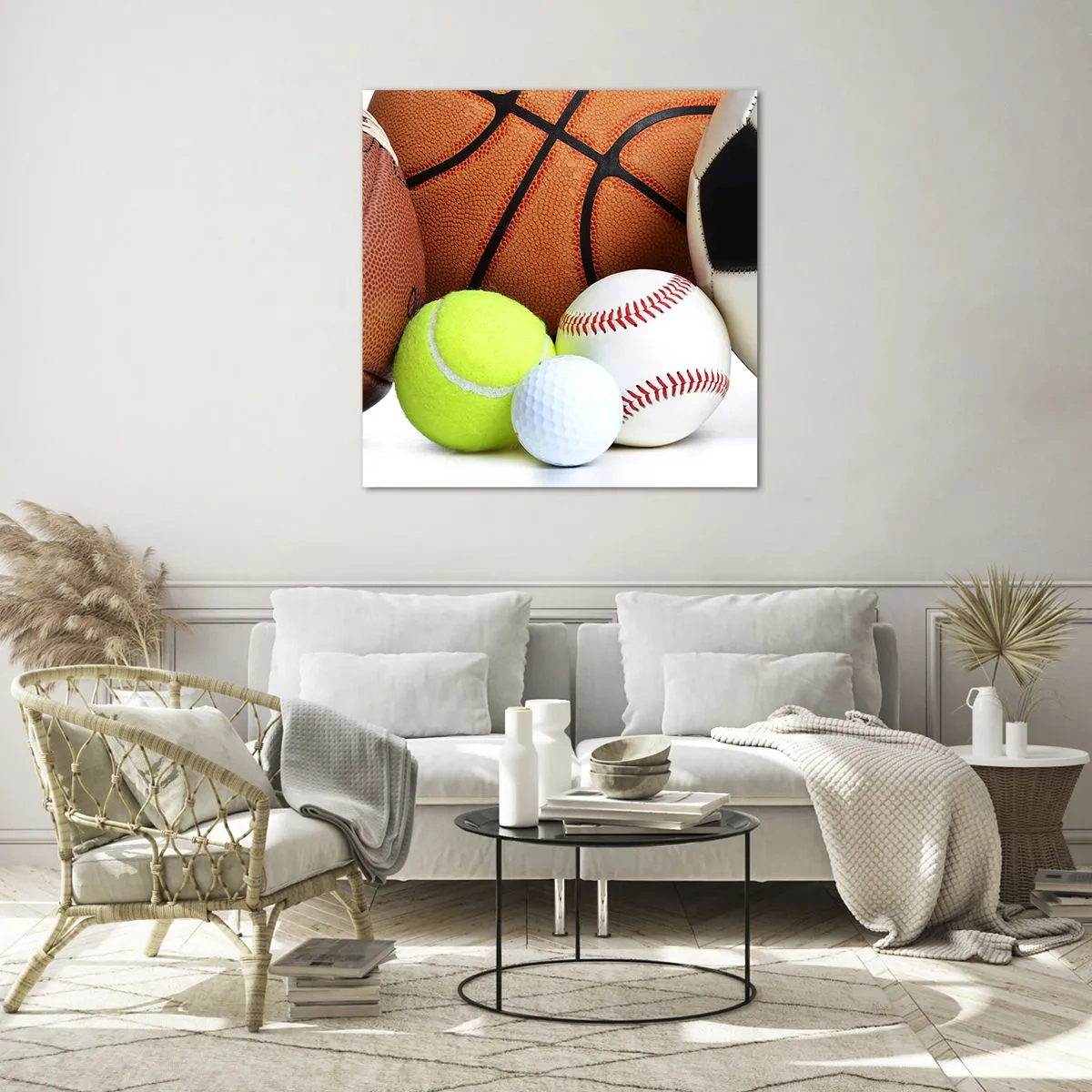 Impression sur verre - Image sur verre - Le football nous connecte ! - 60x60 cm