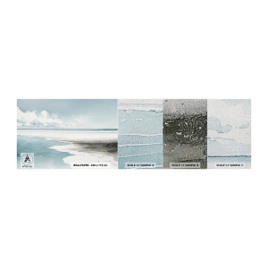 Échantillon de Papier Peint Premium Canvas - Marée douce - Côte, Plage, Calme - 100x30 cm