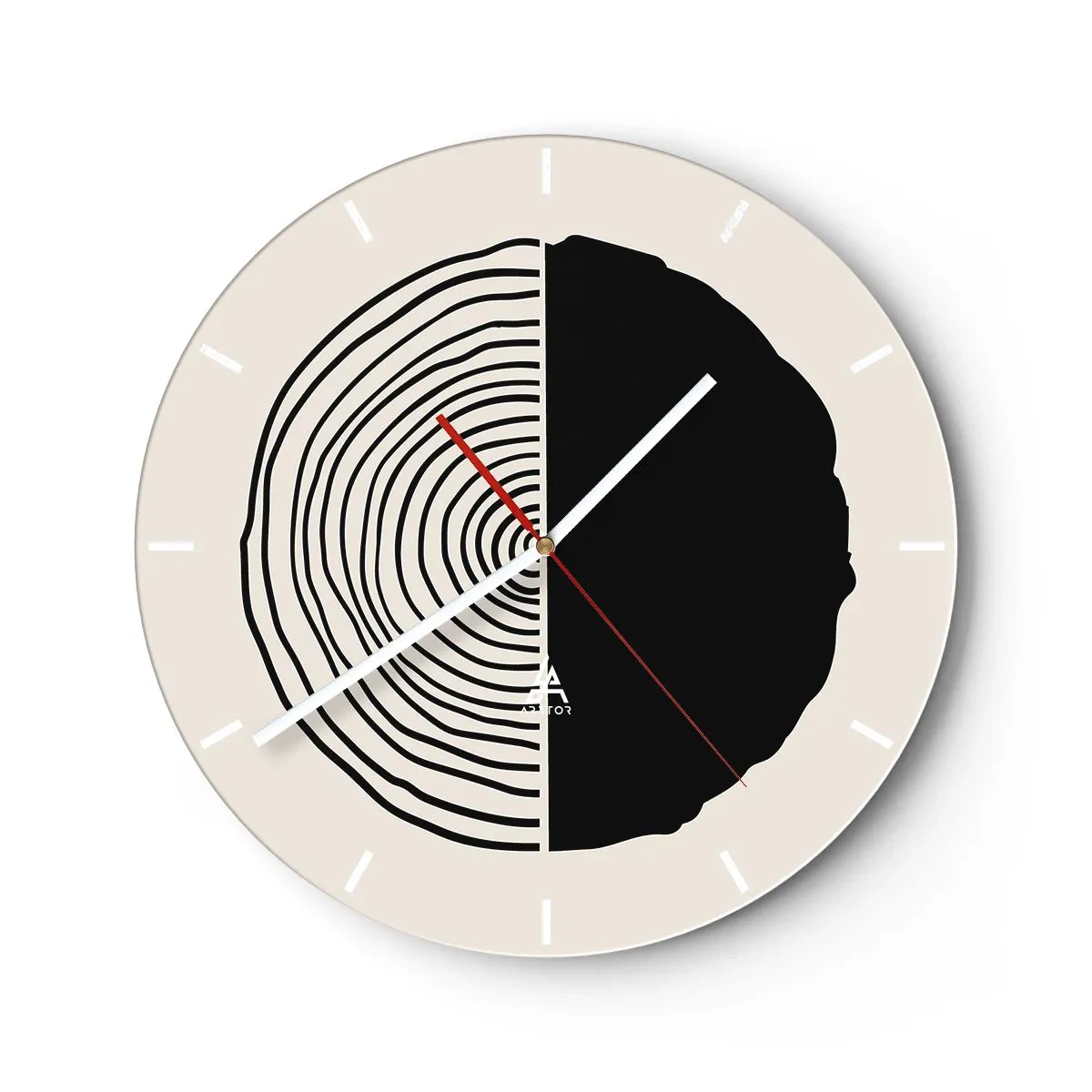 Horloge murale - Pendule murale - Moitié-moitié - 40x40 cm