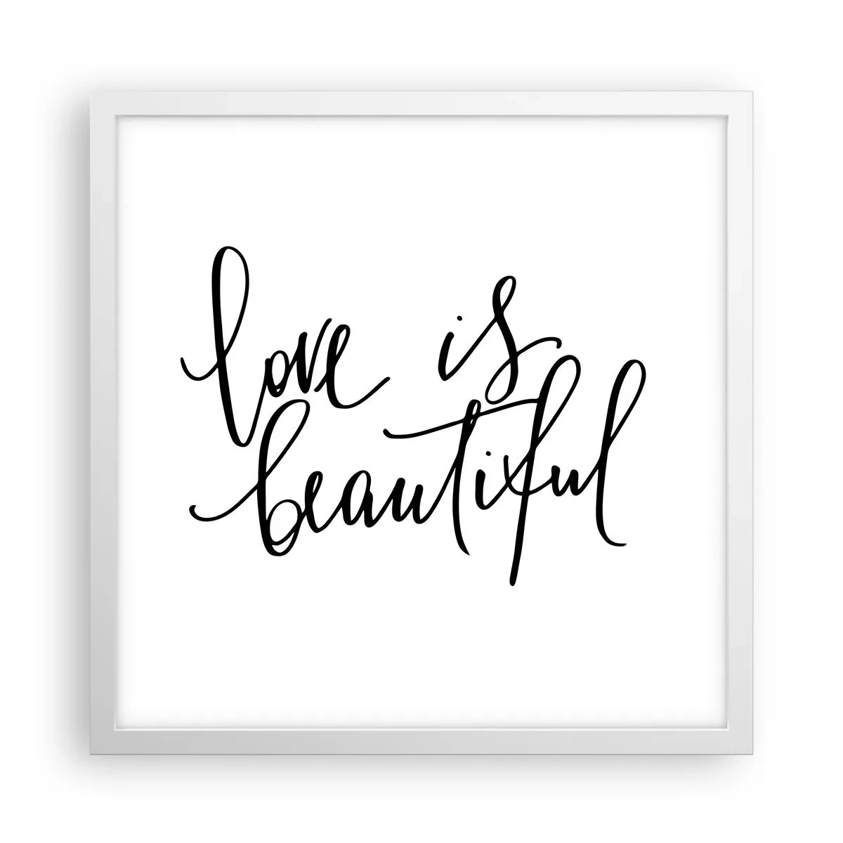 Affiche dans un cadre blanc - Poster - Lire et répéter - 40x40 cm