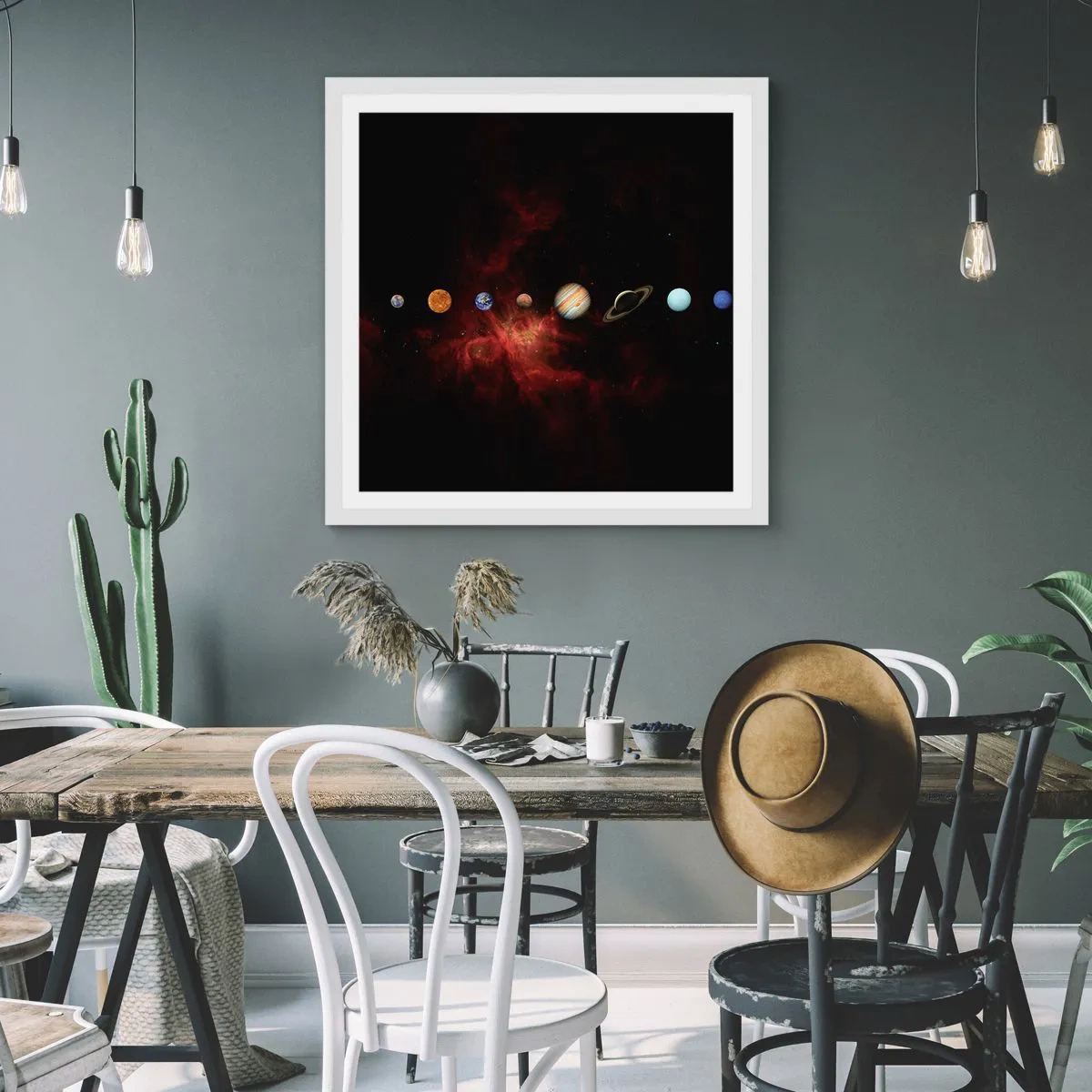 Affiche dans un cadre blanc - Poster - Notre quartier - 40x40 cm