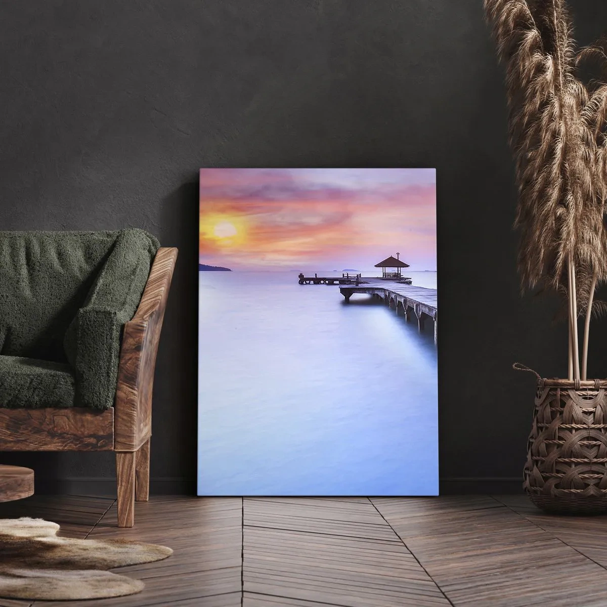 Impression sur toile - Image sur toile - Une mer de calme jusqu'à l'horizon - 45x80 cm