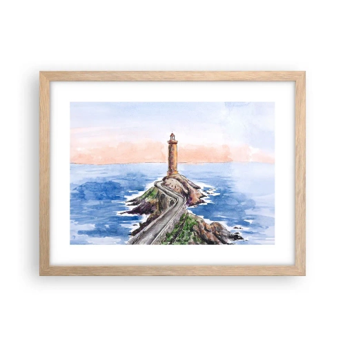 Affiche dans un chêne clair - Poster - Face à la mer - 40x30 cm