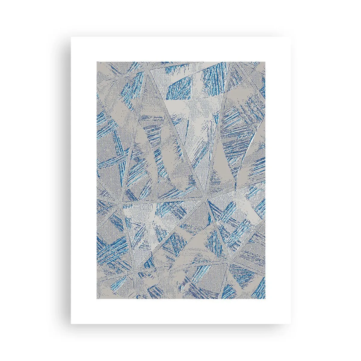 Affiche - Poster - Dans un labyrinthe bleu-gris - 30x40 cm