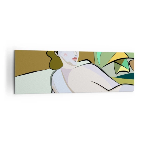 Impression sur toile - Image sur toile - Figure abstraite dans un style moderne - 160x50cm - Portrait intime - Décoration murale moderne pour le salon et la chambre ARTTOR